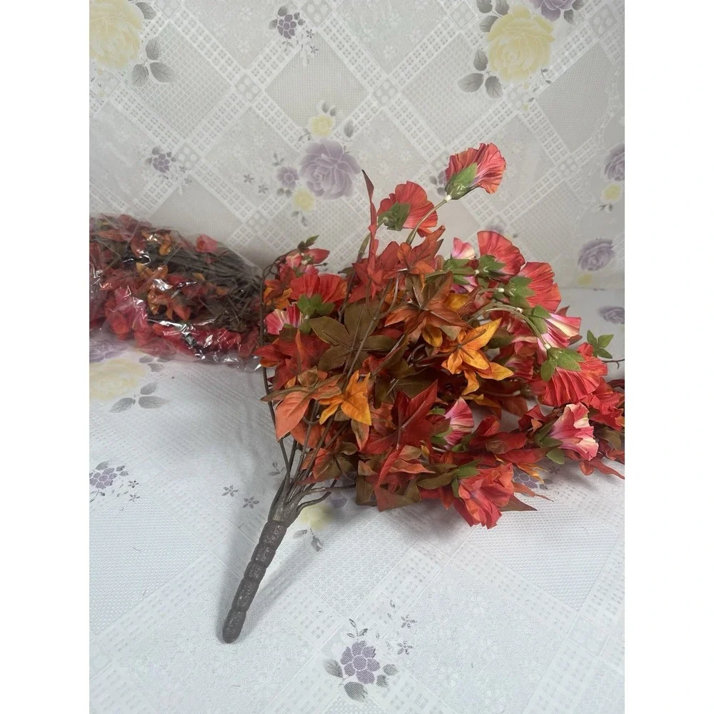 Artificial Hanging Flowers Plants‎ for Outdoor Fall Decoration, 2PCS Faux Silk.